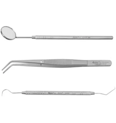 Dental PMT Set For Dental Tools Probe/Twiezzer/Mouth Mirror For Oral Care Dental Hygine Kit (INDIAN INSTRUMENT)